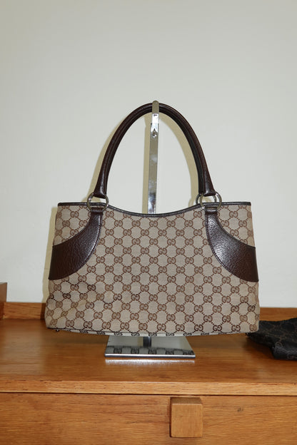 GUCCI GG SHOULDER TOTE BAG DARK BROWN
