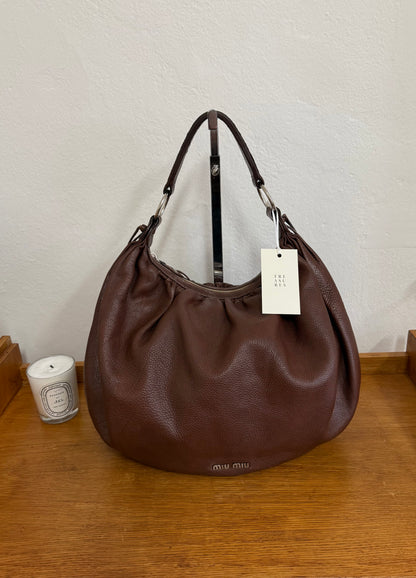 MIU MIU HOBO SHOULDER BAG BROWN