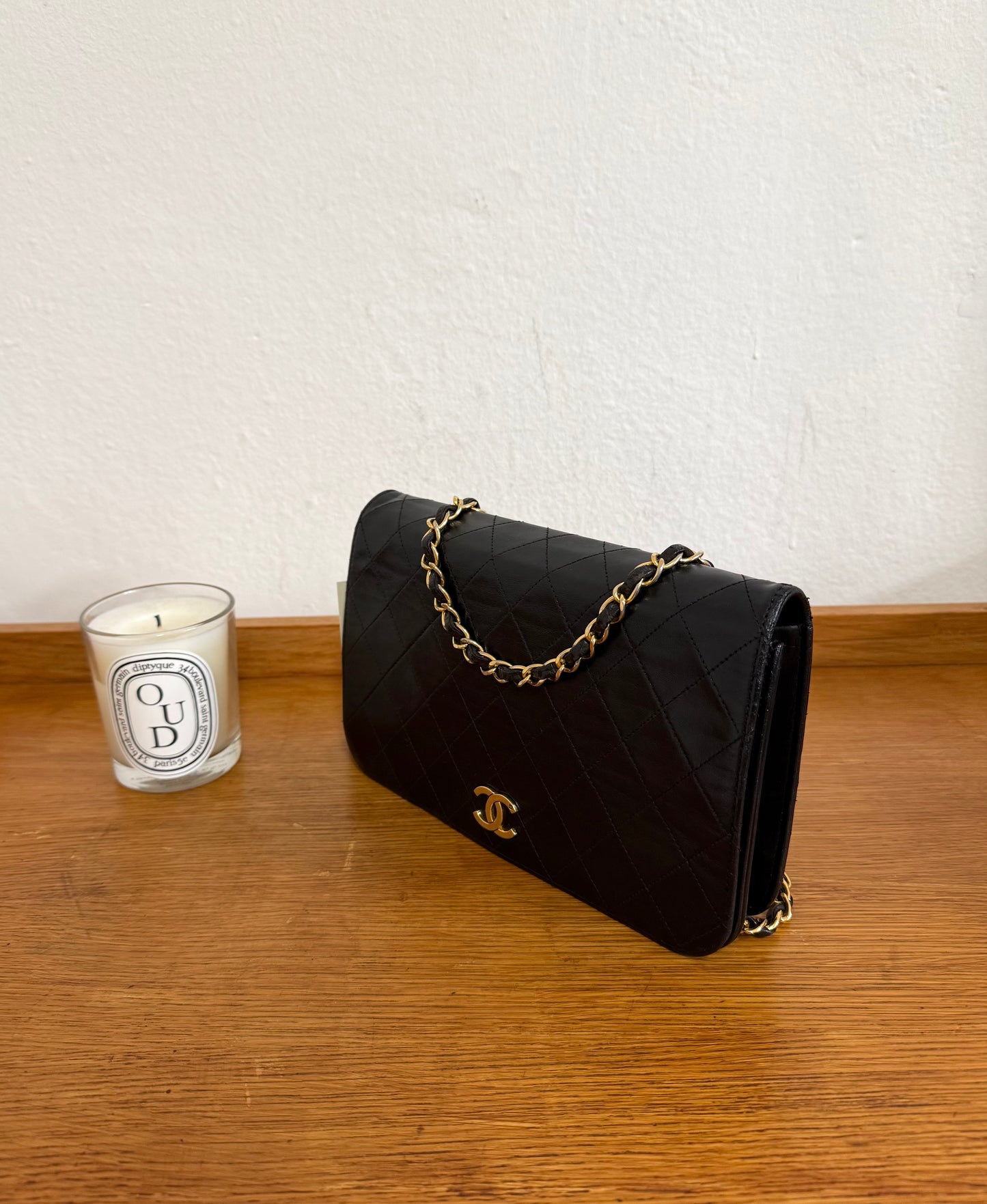 CHANEL FULL FLAP BLACK LAMBSKIN