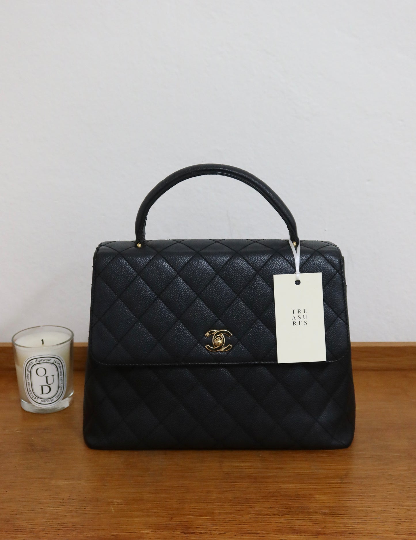 CHANEL MATELASSE CAVIAR KELLY BLACK 24K GOLD HW