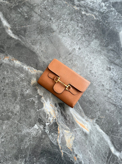 GUCCI HORSEBIT LEATHER WALLET BROWN