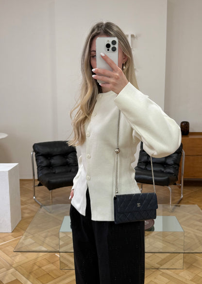 CHANEL CLASSIC LONG WALLET LAMBSKIN SERIES 17 NAVY