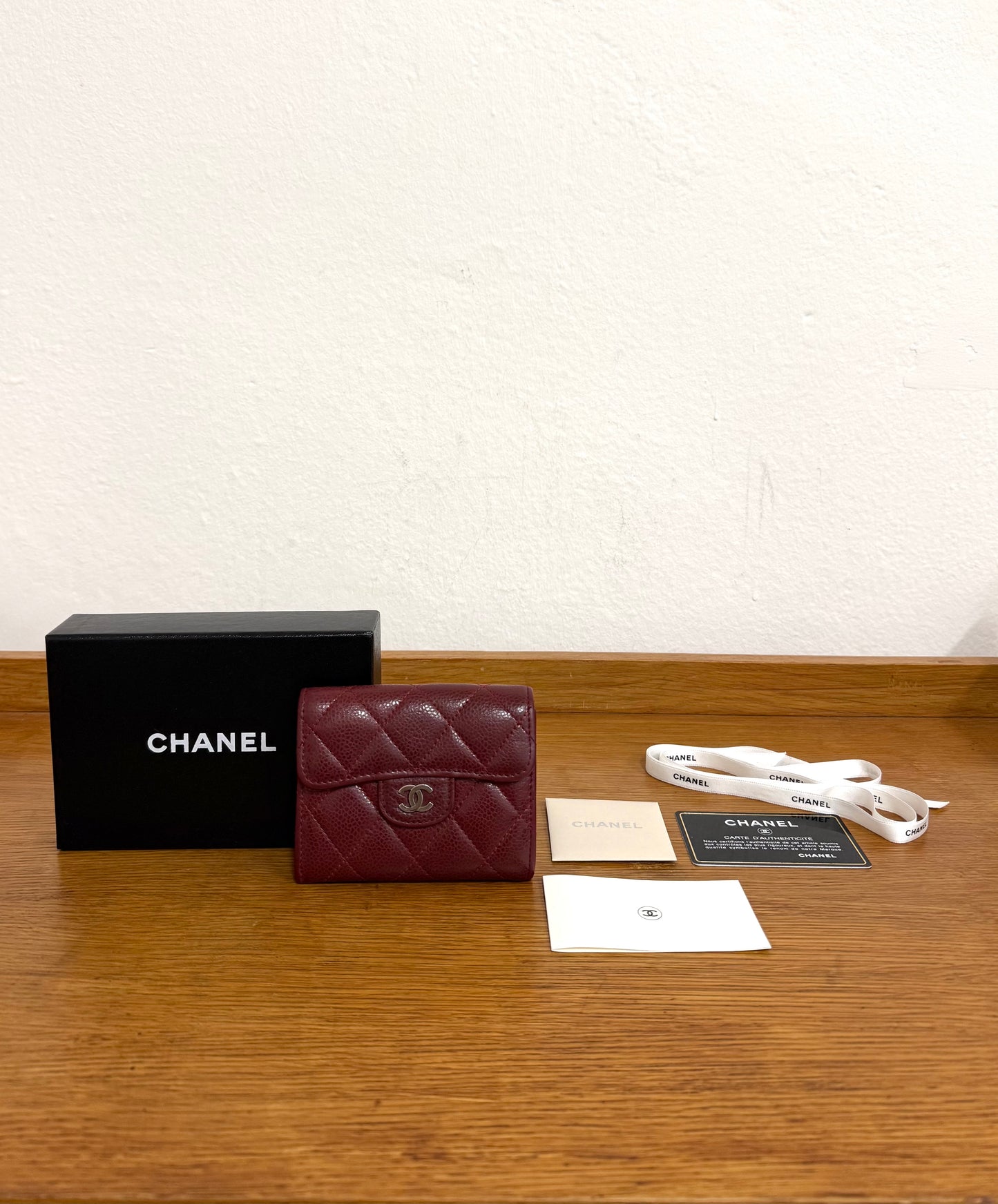 CHANEL CAVIAR MINI WALLET BURGUNDY