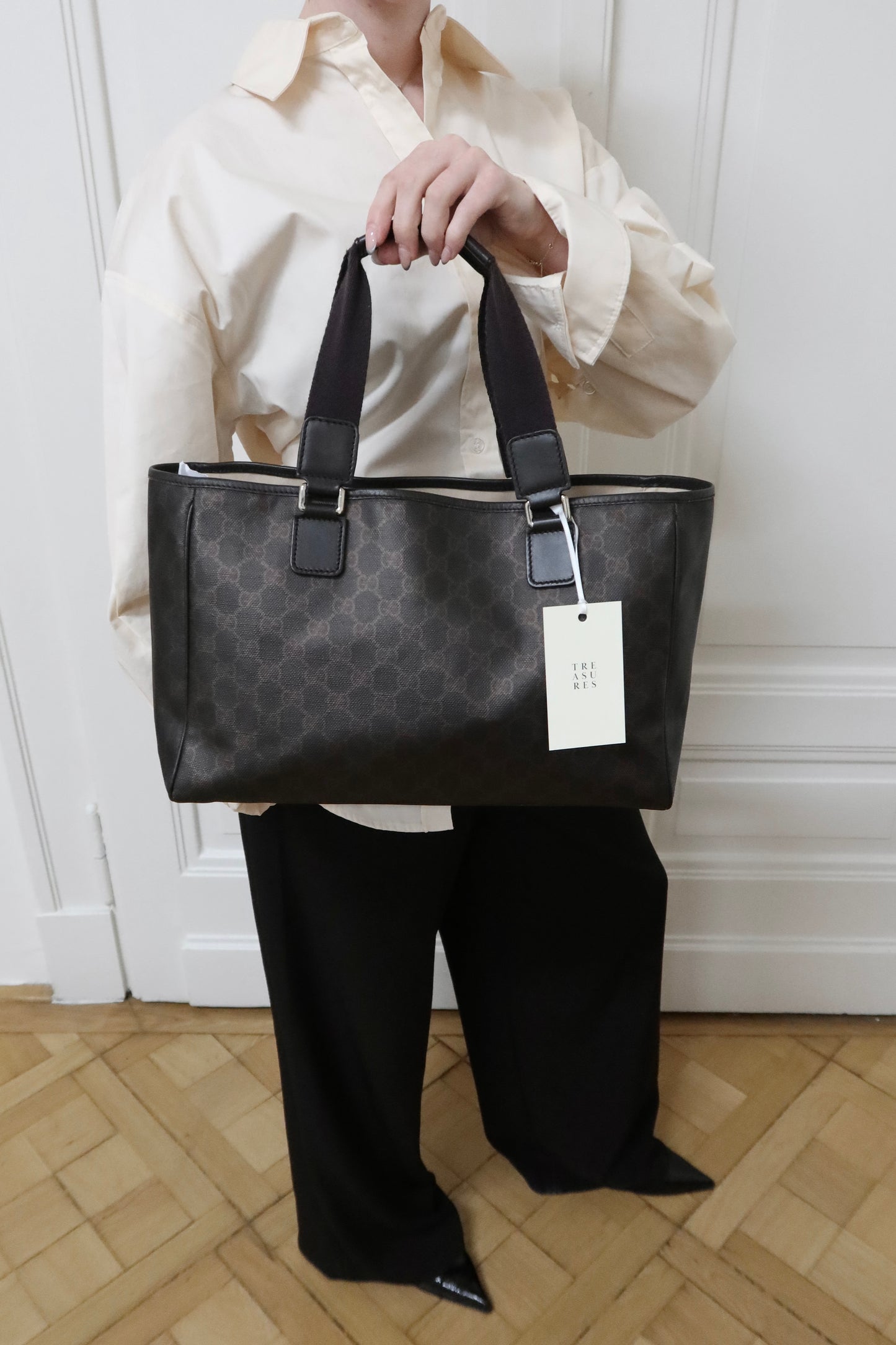 GUCCI GG MONOGRAM SHOPPER TOTE BAG