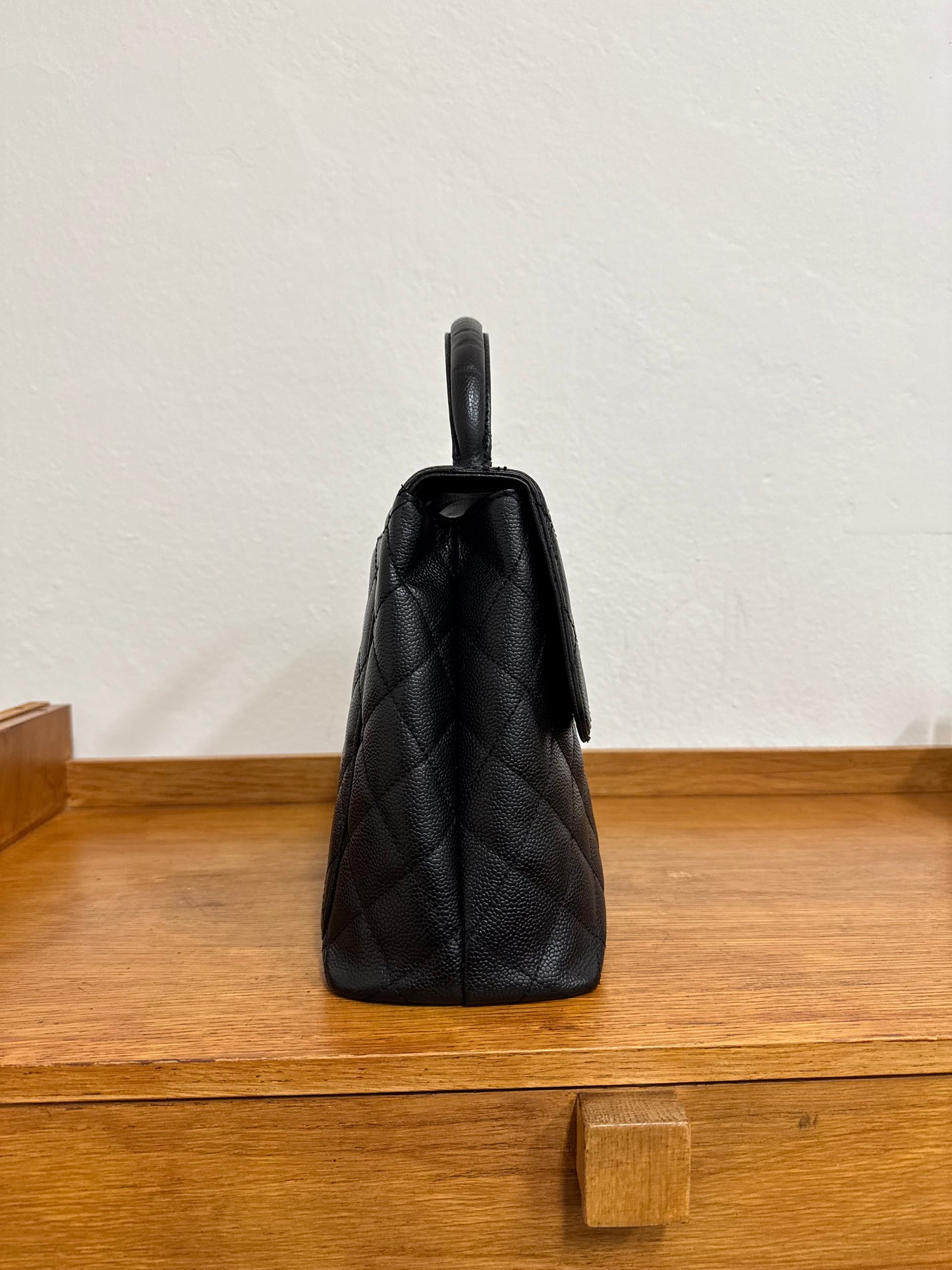 CHANEL MATELASSE CAVIAR KELLY BLACK 24K GOLD HW