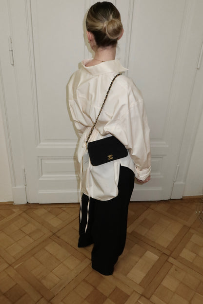 CHANEL SUEDE WOC BLACK 24K GOLD