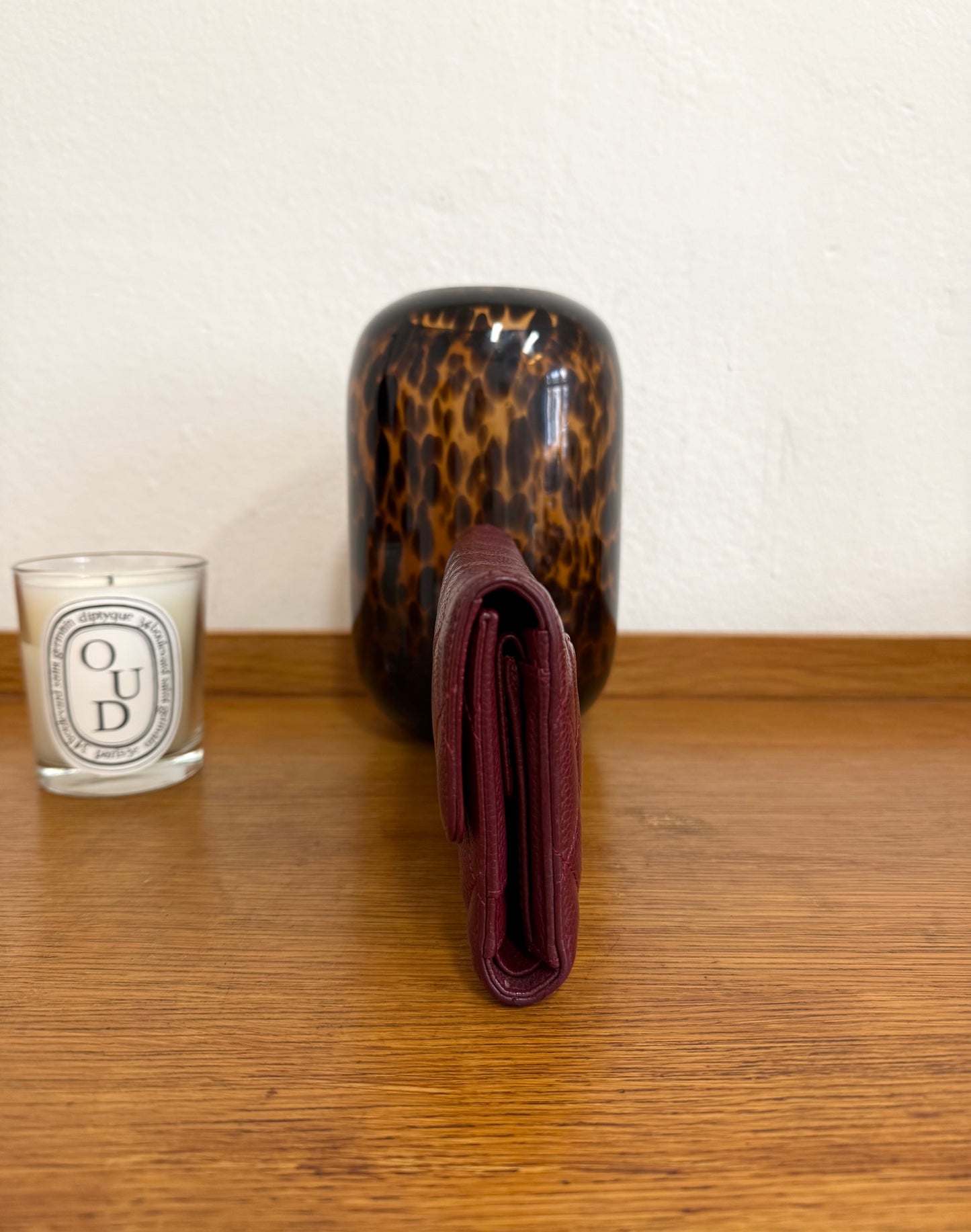 CHANEL CAVIAR LONG WALLET BURGUNDY