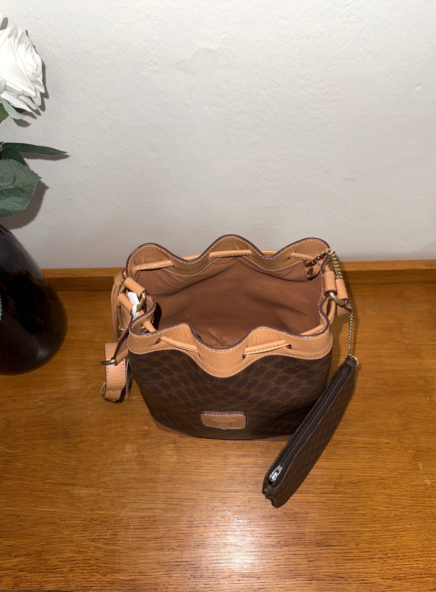 CELINE MACADAM BUCKET BAG & POUCH