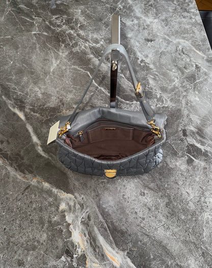 MIU MIU MATELASSE VITELLO SHOULDER BAG GREY