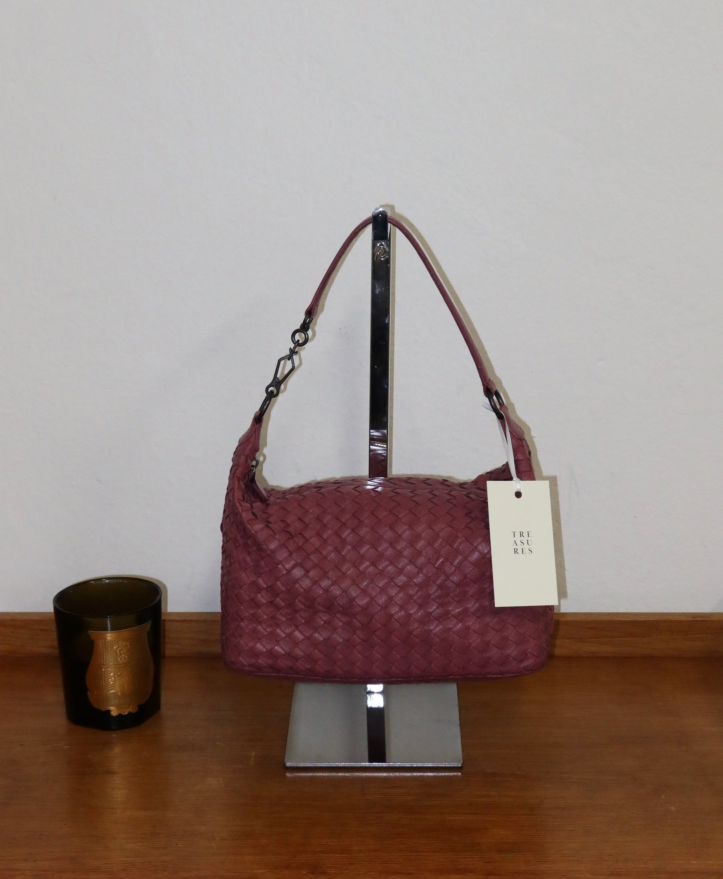 BOTTEGA VENETA INTRECCIATO SHOULDER BAG PINK