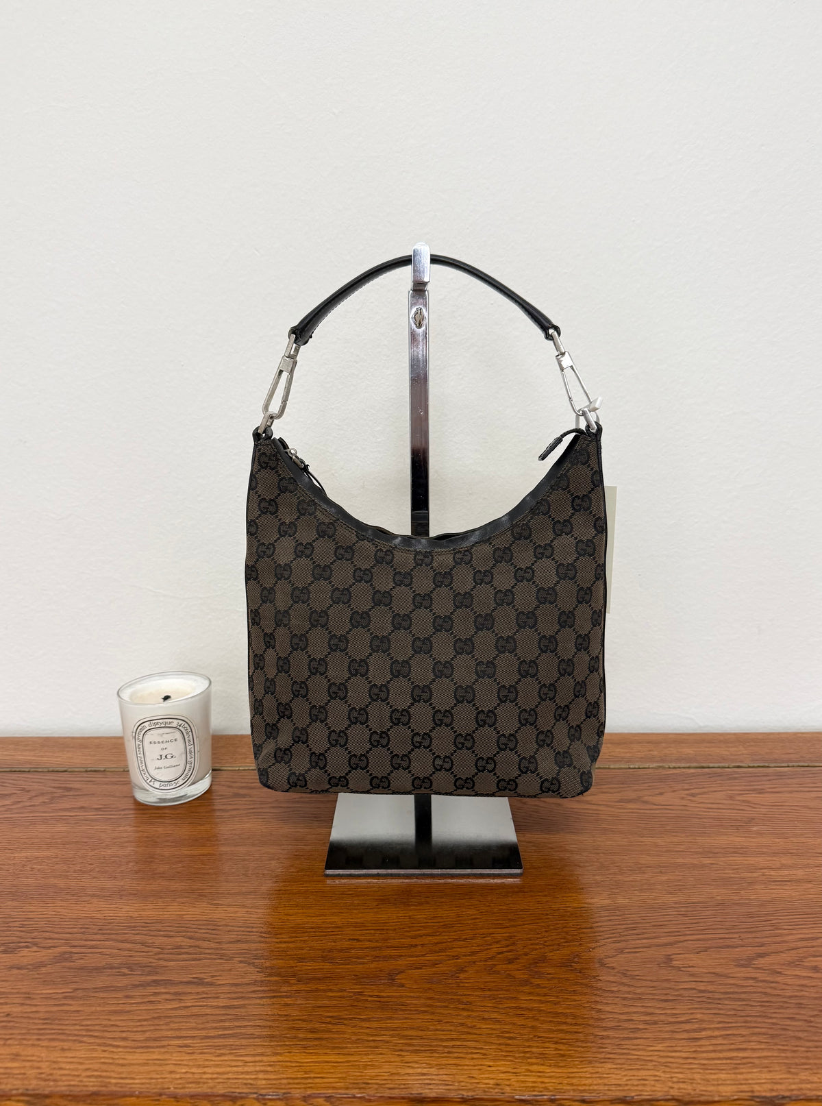 Gucci GG Monogram Shoulder Bag Black