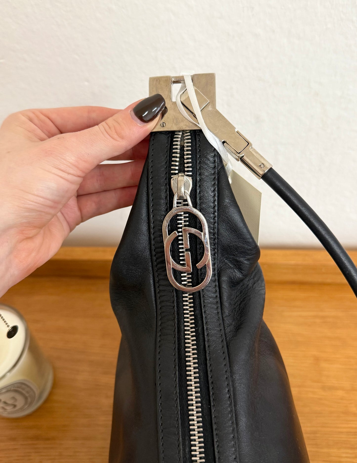 GUCCI LEATHER BLACK SHOULDER BAG BY TOM FORD