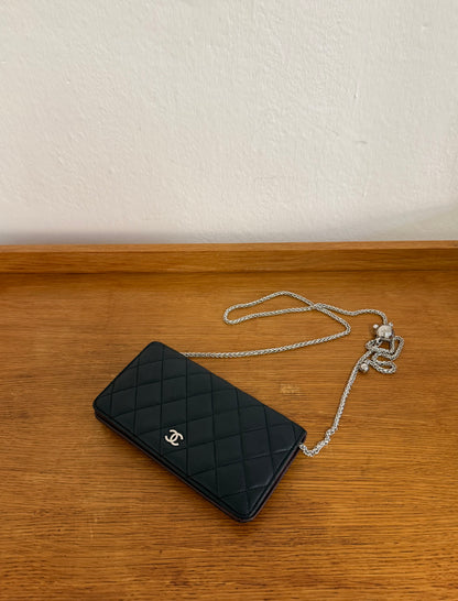 CHANEL CLASSIC LONG WALLET LAMBSKIN BLACK