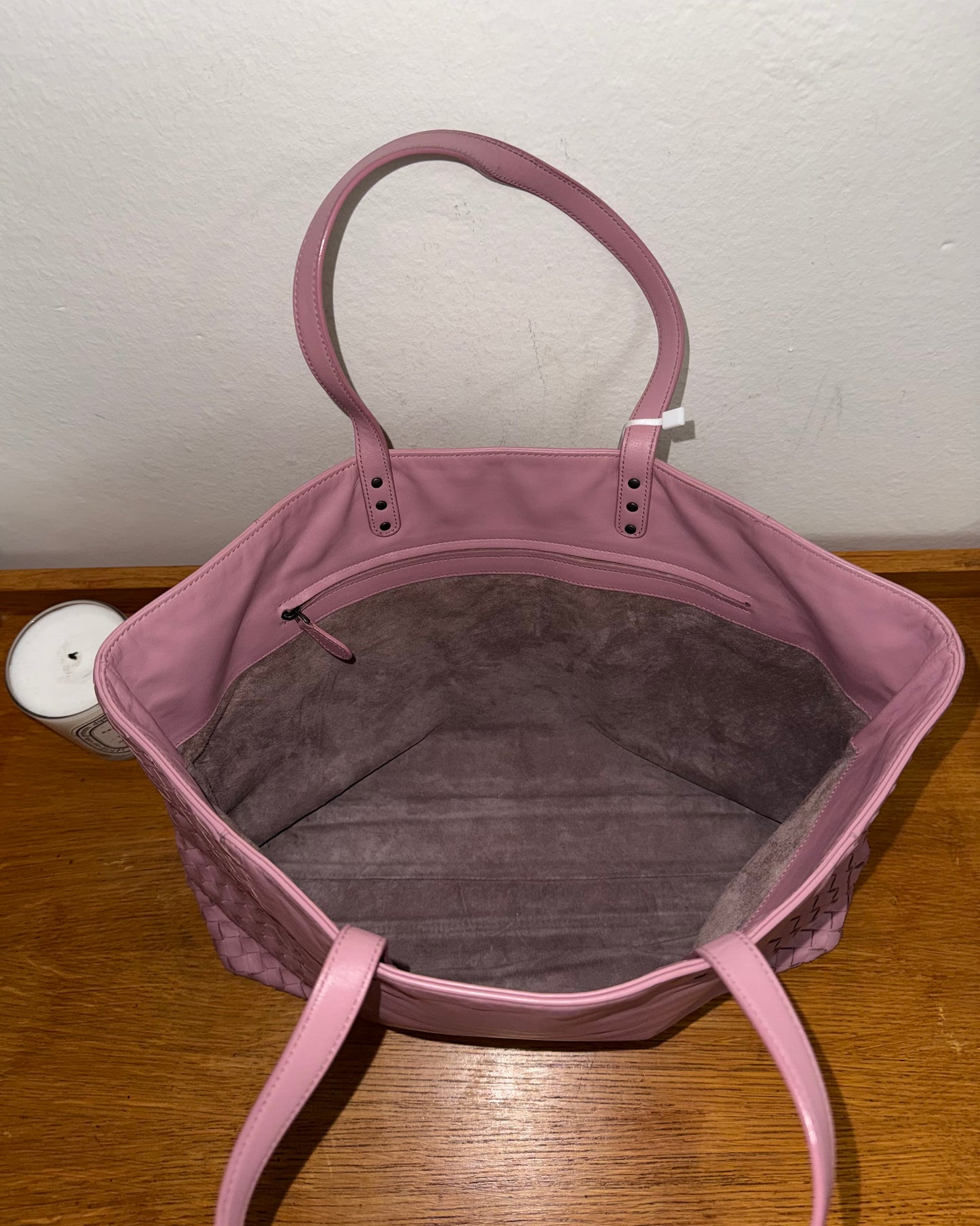 BOTTEGA VENETA INTRECCIATO TOTE SHOPPER BAG PINK