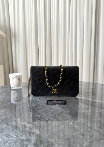 Chanel Black Timeless Classic Single Flap Lambskin 24K Gold HW
