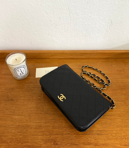 CHANEL FULL FLAP BLACK LAMBSKIN