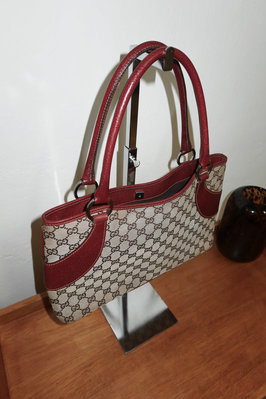 GUCCI GG SHOULDER TOTE BAG WINE