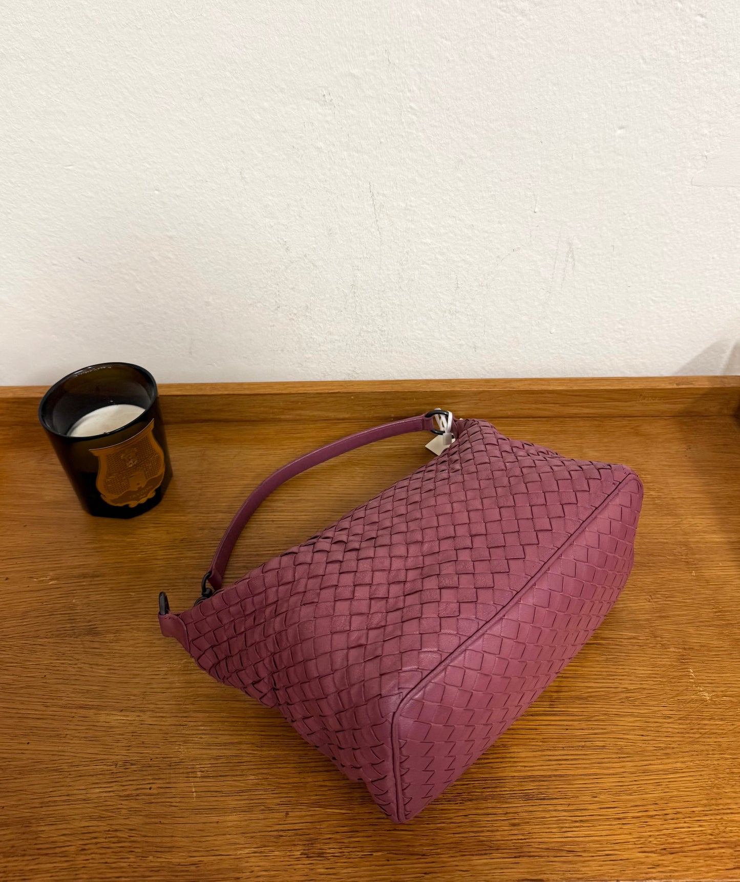 BOTTEGA VENETA INTRECCIATO SHOULDER BAG PINK