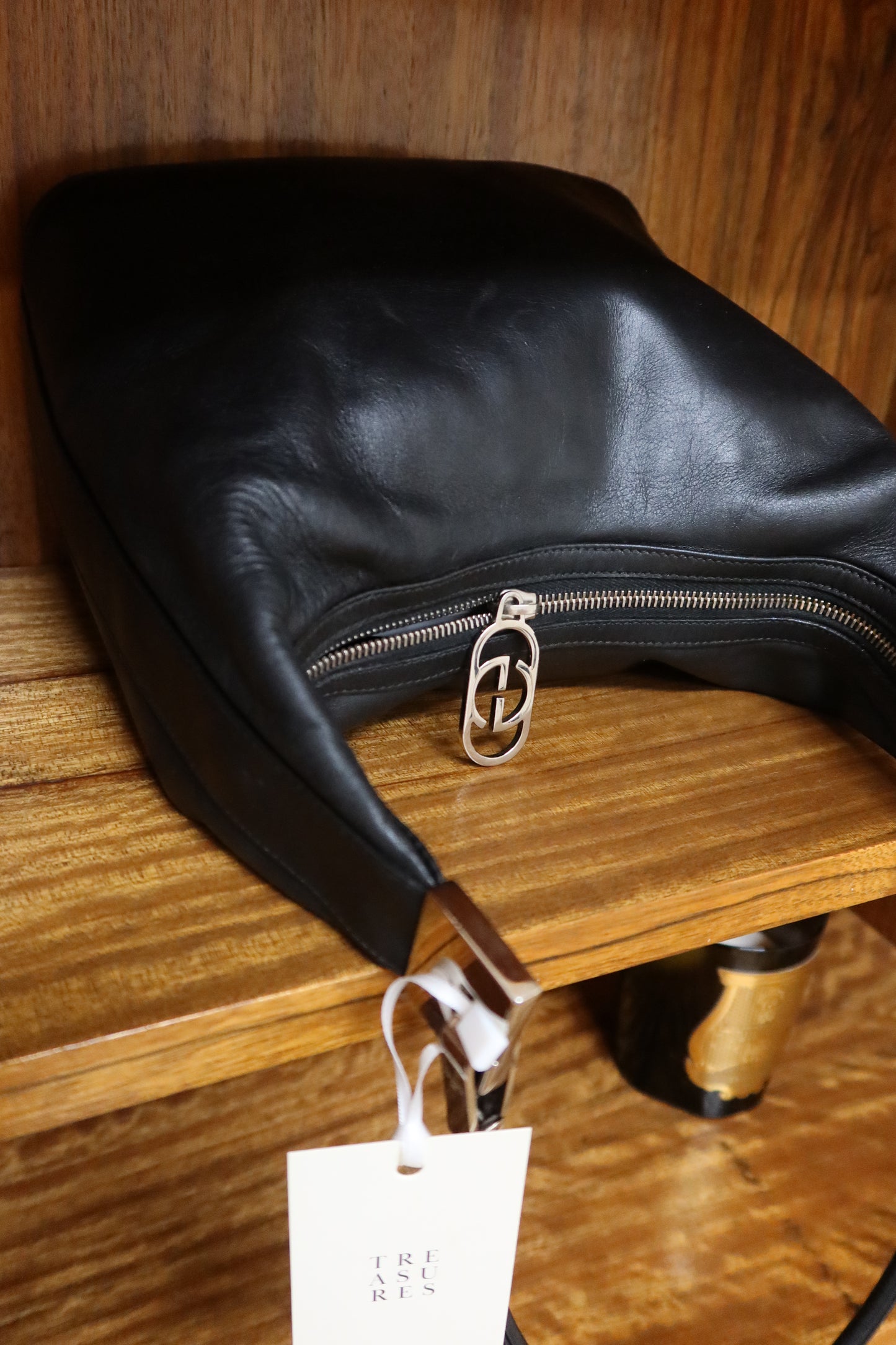 GUCCI LEATHER BLACK SHOULDER BAG BY TOM FORD