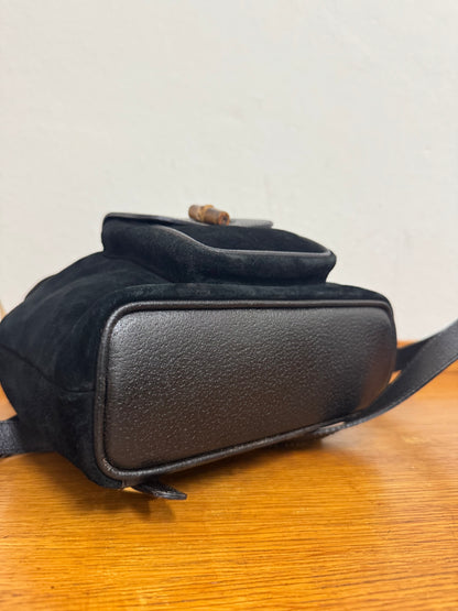 GUCCI SUEDE BAMBOO BACKAPACK
