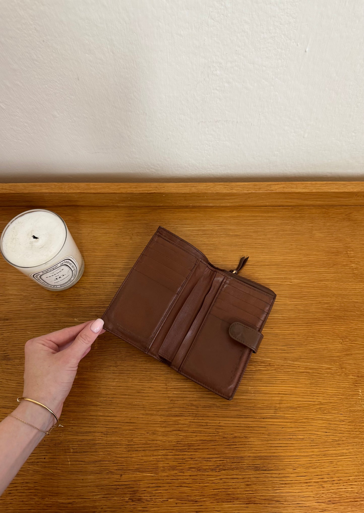 BOTTEGA VENETA INTRECCIATO WALLET BROWN