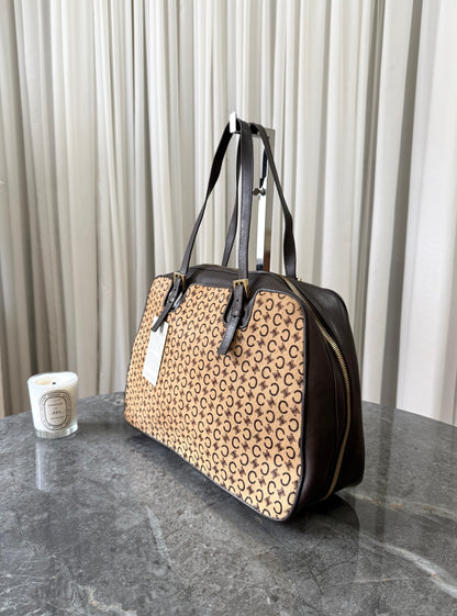 CELINE PONY HAIR CALECHE CC SHOULDER BAG