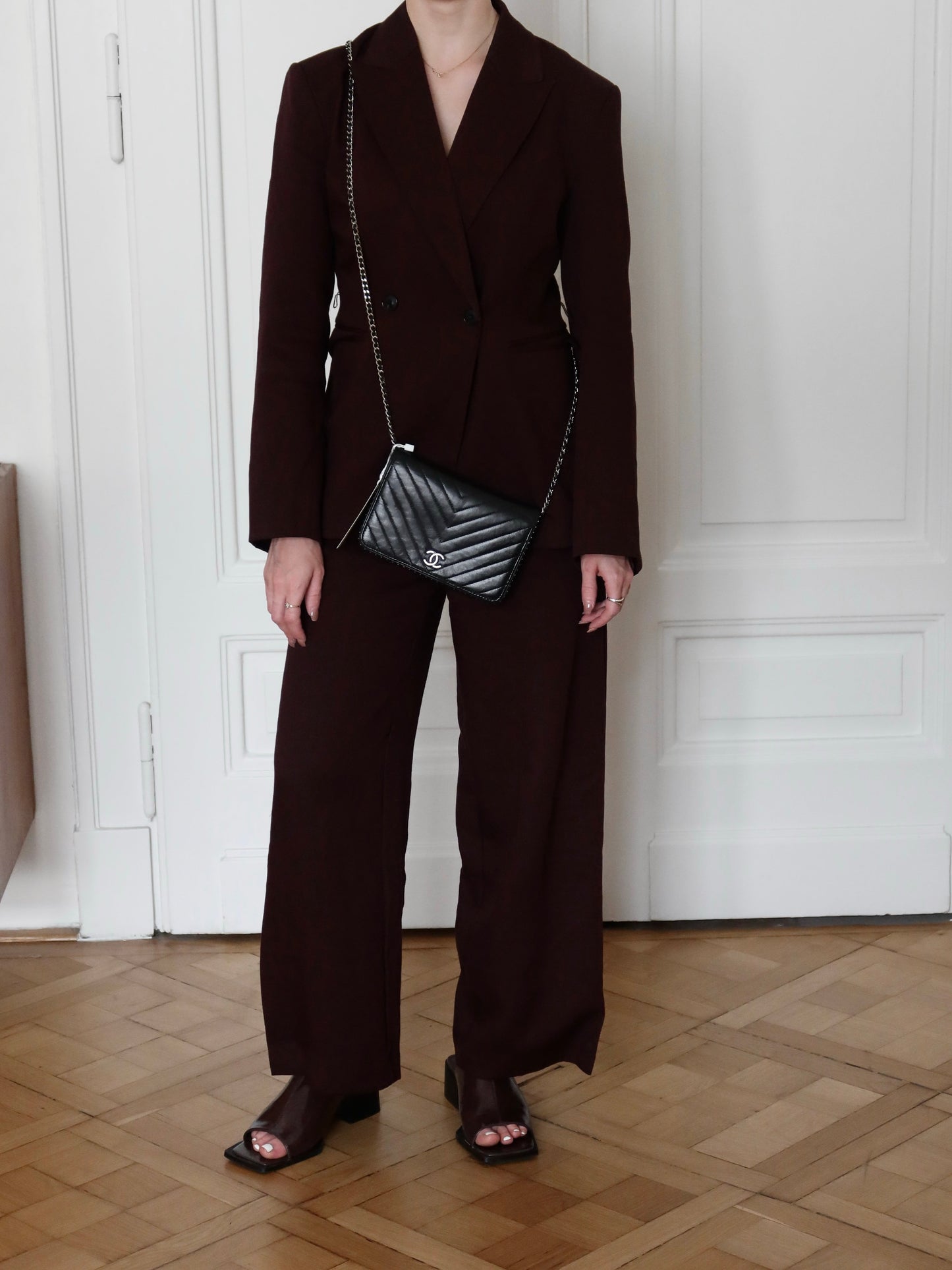 CHANEL WOC BLACK LAMBSKIN SILVER HW