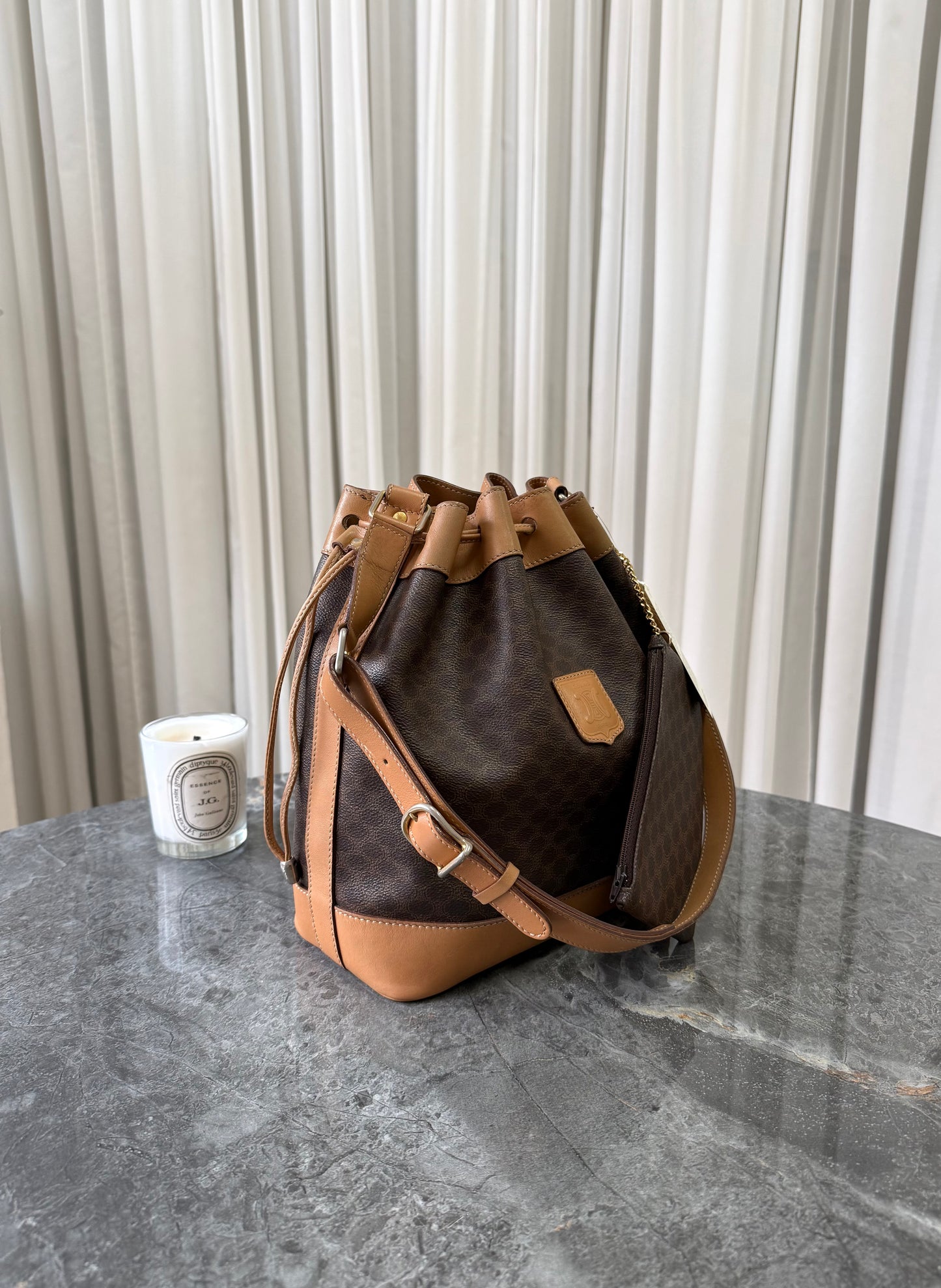 CELINE MACADAM BUCKET BAG & POUCH