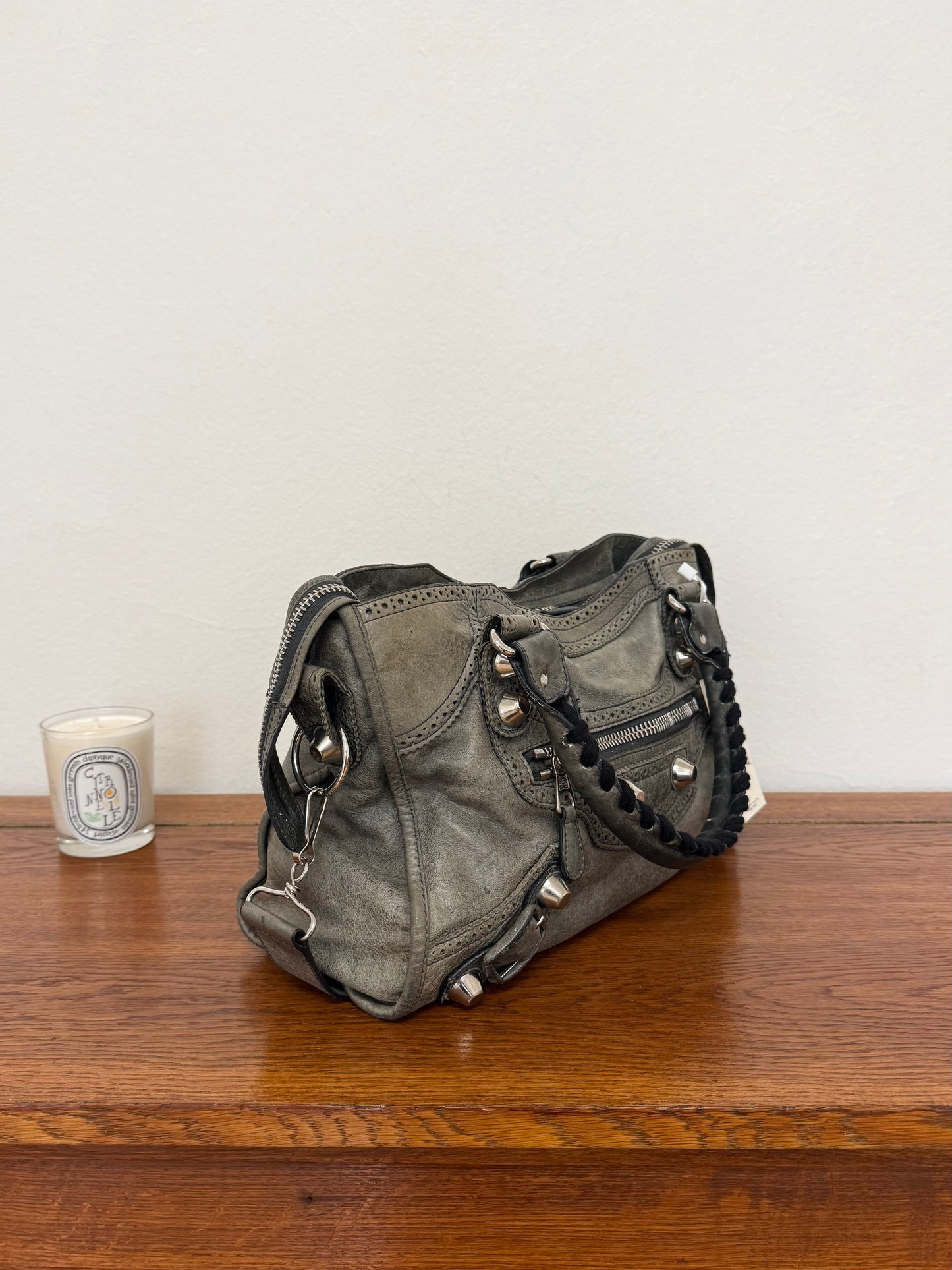 BALENCIAGA CITY BAG GREY-GREEN