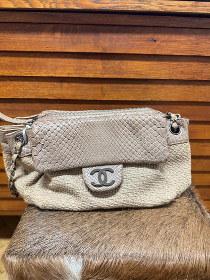 CHANEL ULTRA RARE PYTHON CC SHOULDER BAG KARL LAGERFELD 2004-2005