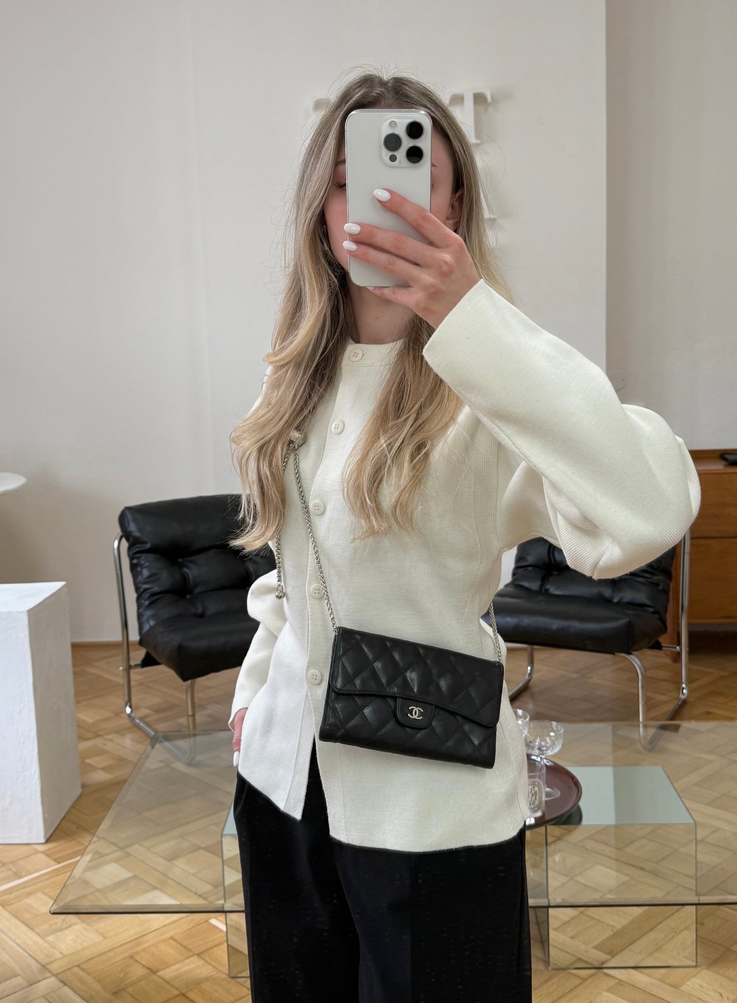 SERIES 11 CHANEL LONG WALLET LAMBSKIN BLACK