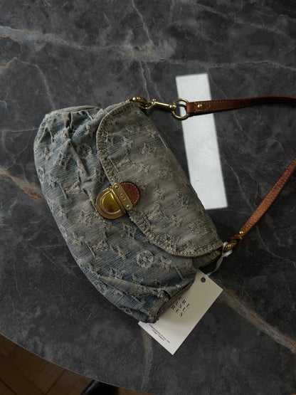 LV Monogram Denim Mini Pleaty