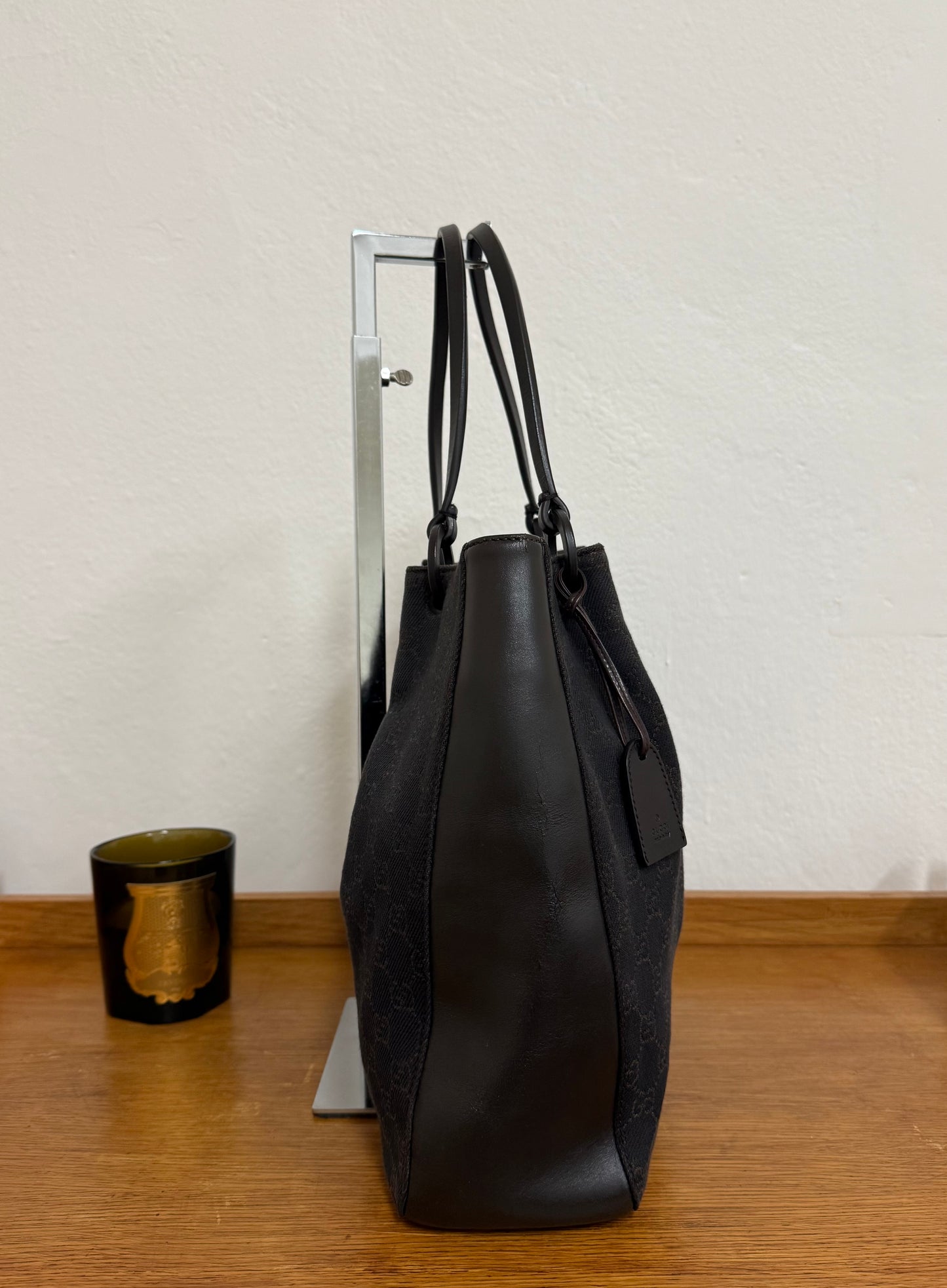 GUCCI GG SHOULDER BAG BLACK & POUCH TOM FORD ERA