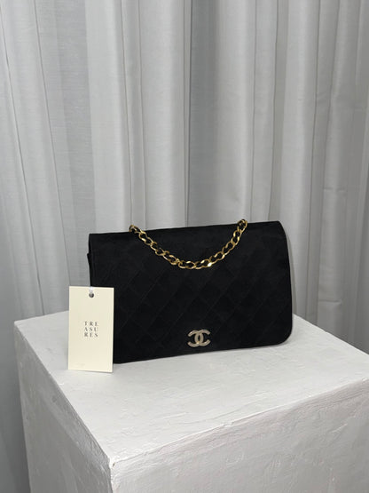 CHANEL SUEDE FULL FLAP BLACK