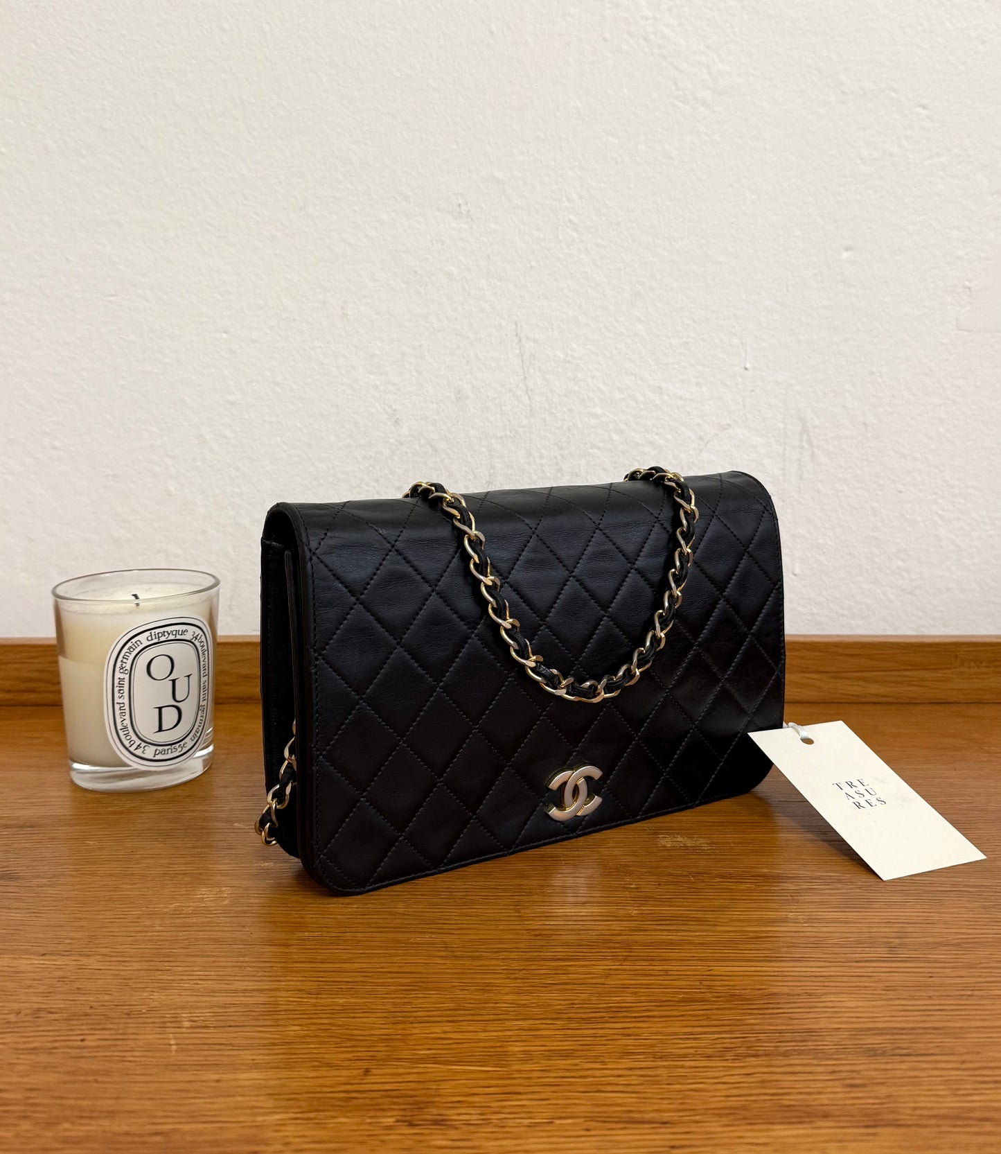CHANEL FULL FLAP LAMBSKIN BLACK