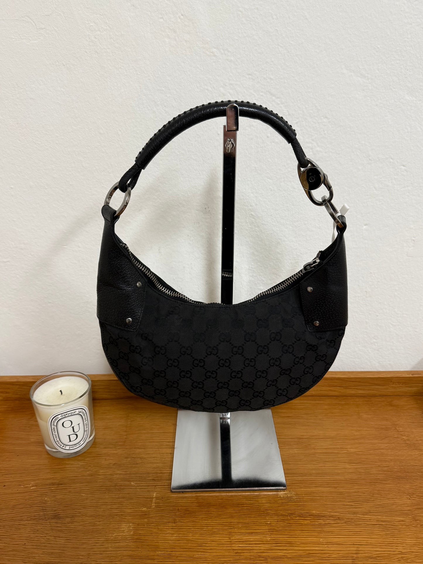 GUCCI GG MONOGRAM HALFMOON BLACK