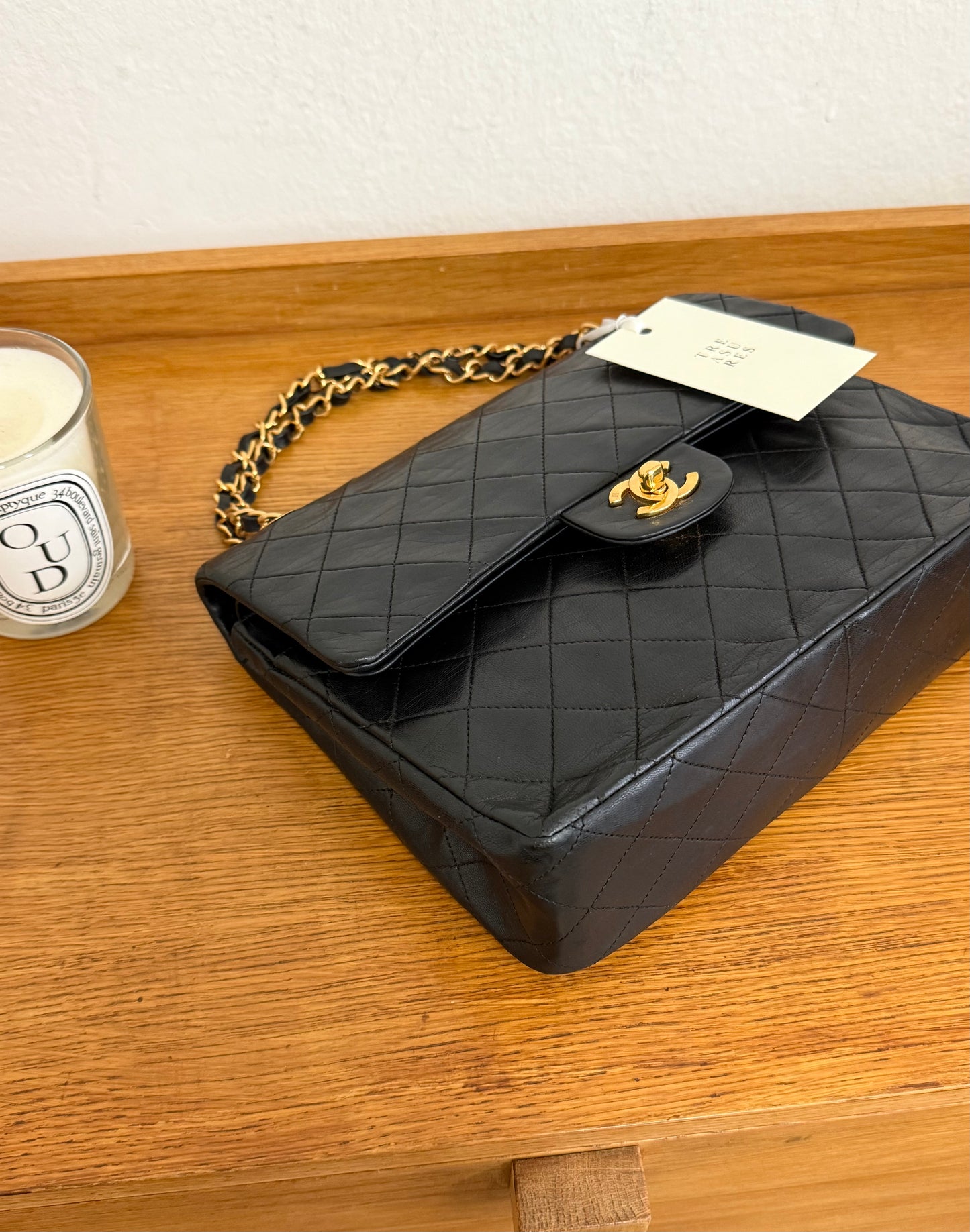 CHANEL DOUBLE FLAP BAG MEDIUM TALL 24K GOLD