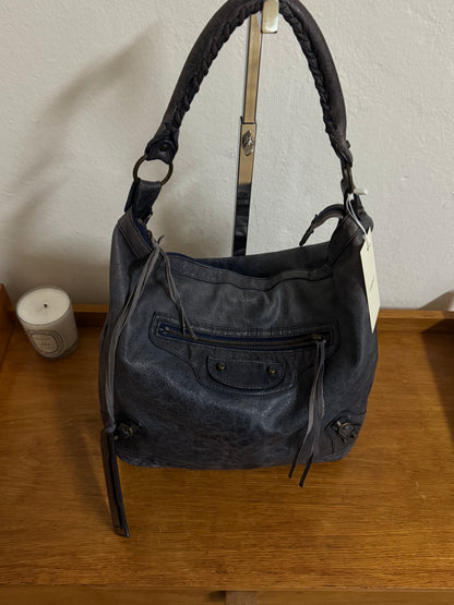 BALENCIAGA DAY “HOBO CITY” BAG GREY-BLUE