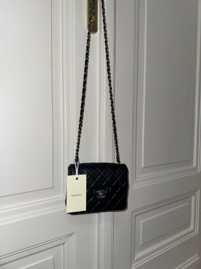 CHANEL SILVER HW RECTANGULAR FLAP BAG