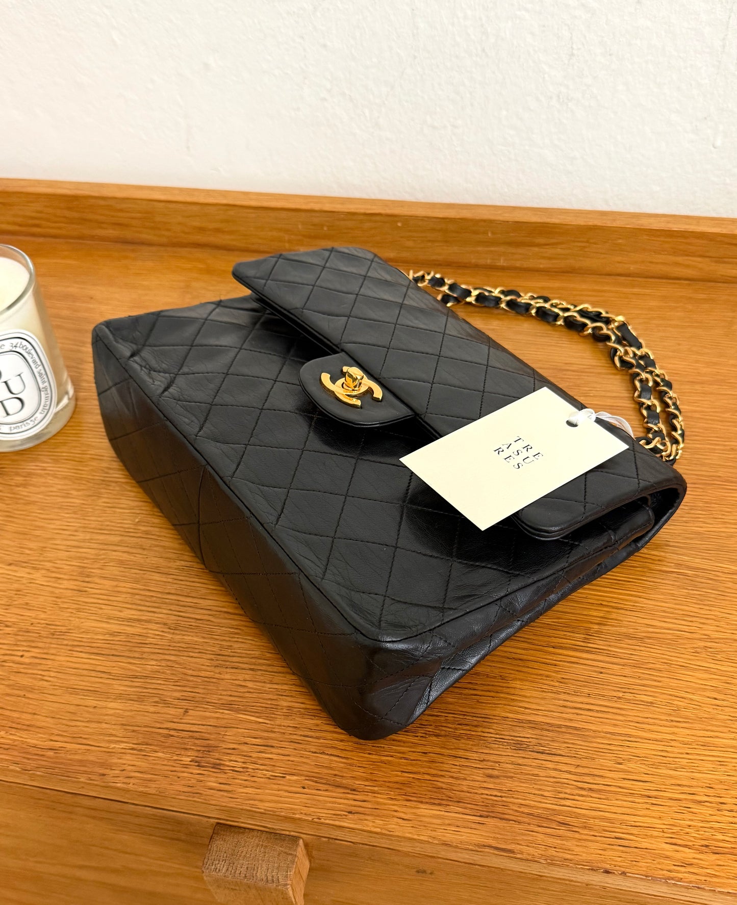 CHANEL DOUBLE FLAP BAG MEDIUM TALL 24K GOLD