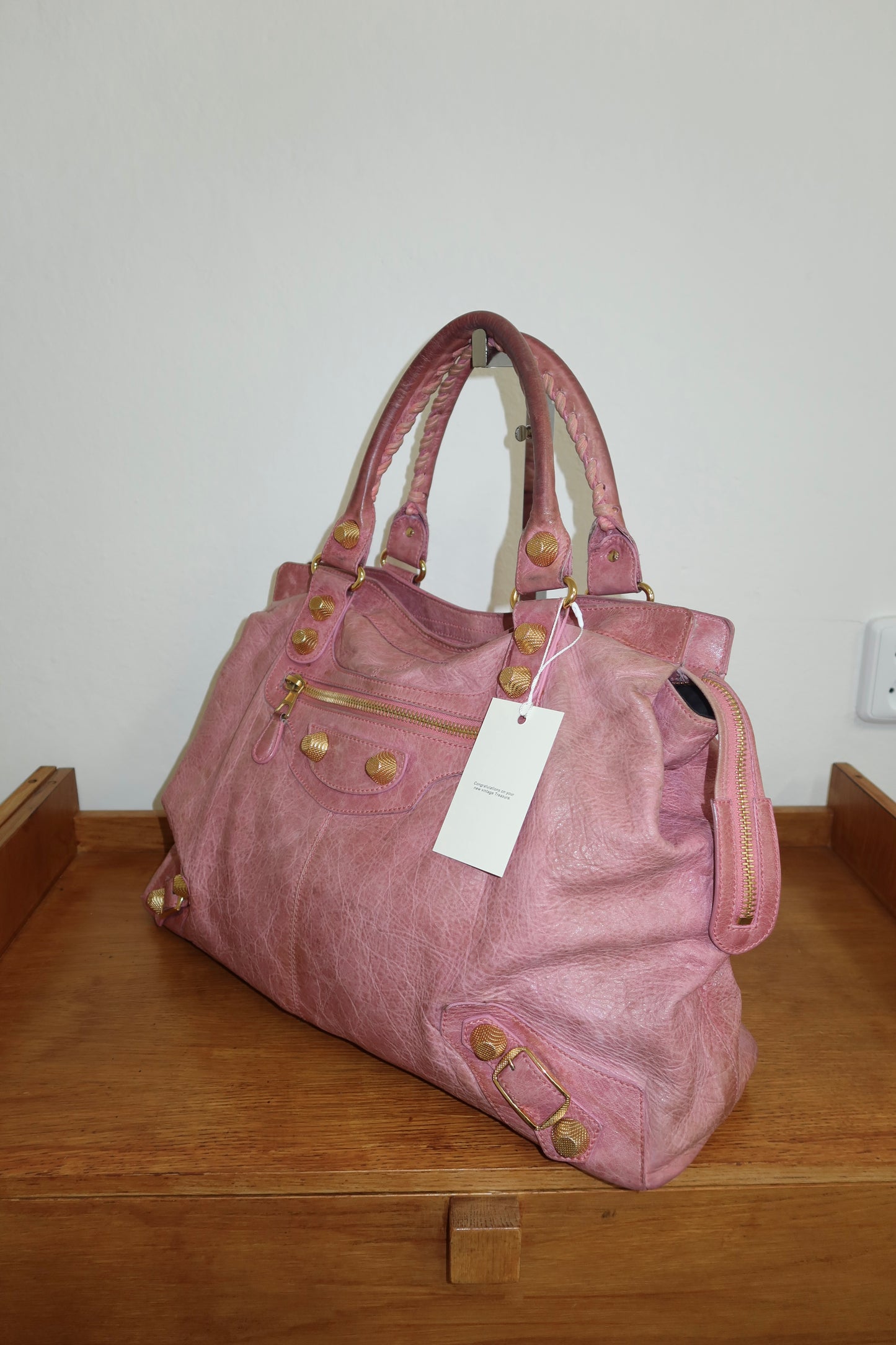 BALENCIAGA "CITY" BAG GIANT VELO PINK