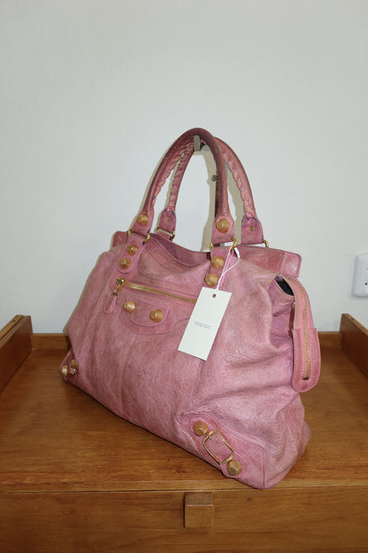 BALENCIAGA "CITY" BAG GIANT VELO PINK