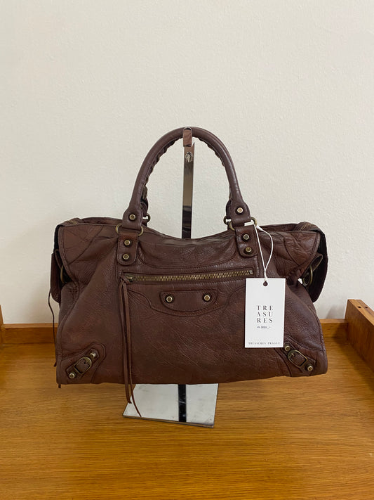 BALENCIAGA CITY BAG IN DARK BROWN