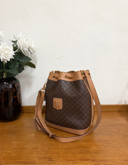 CELINE MACADAM BUCKET BAG & POUCH