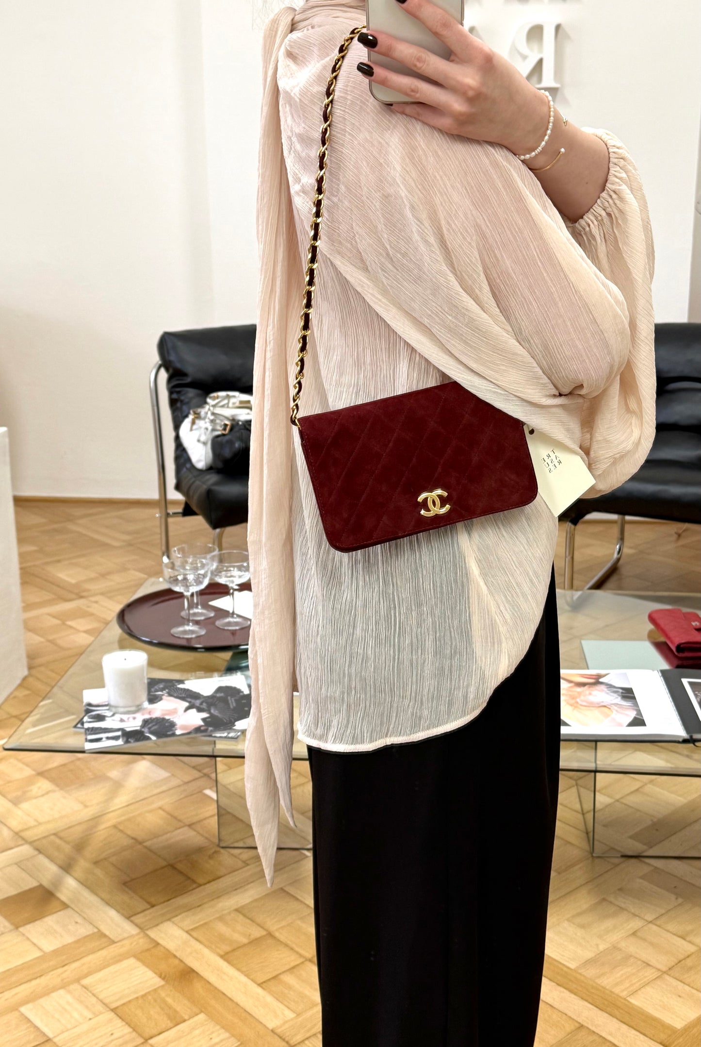 CHANEL SUEDE BORDEAUX WOC