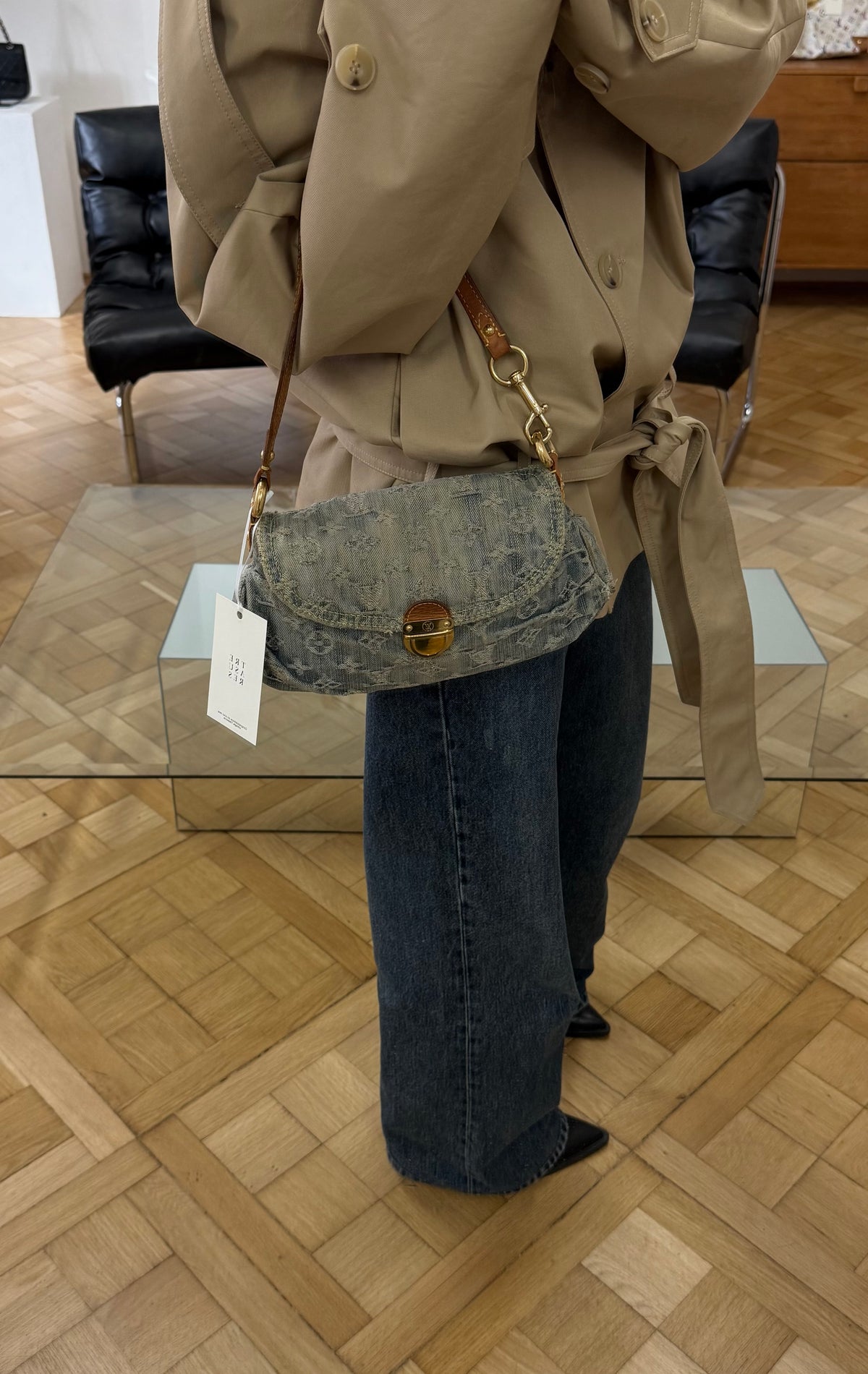LV Monogram Denim Mini Pleaty