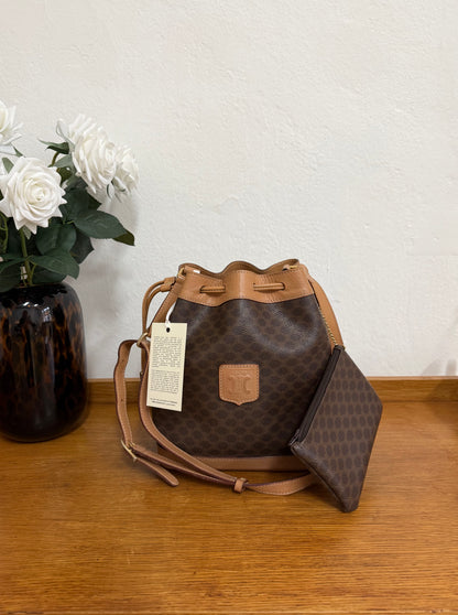 CELINE MACADAM BUCKET BAG & POUCH