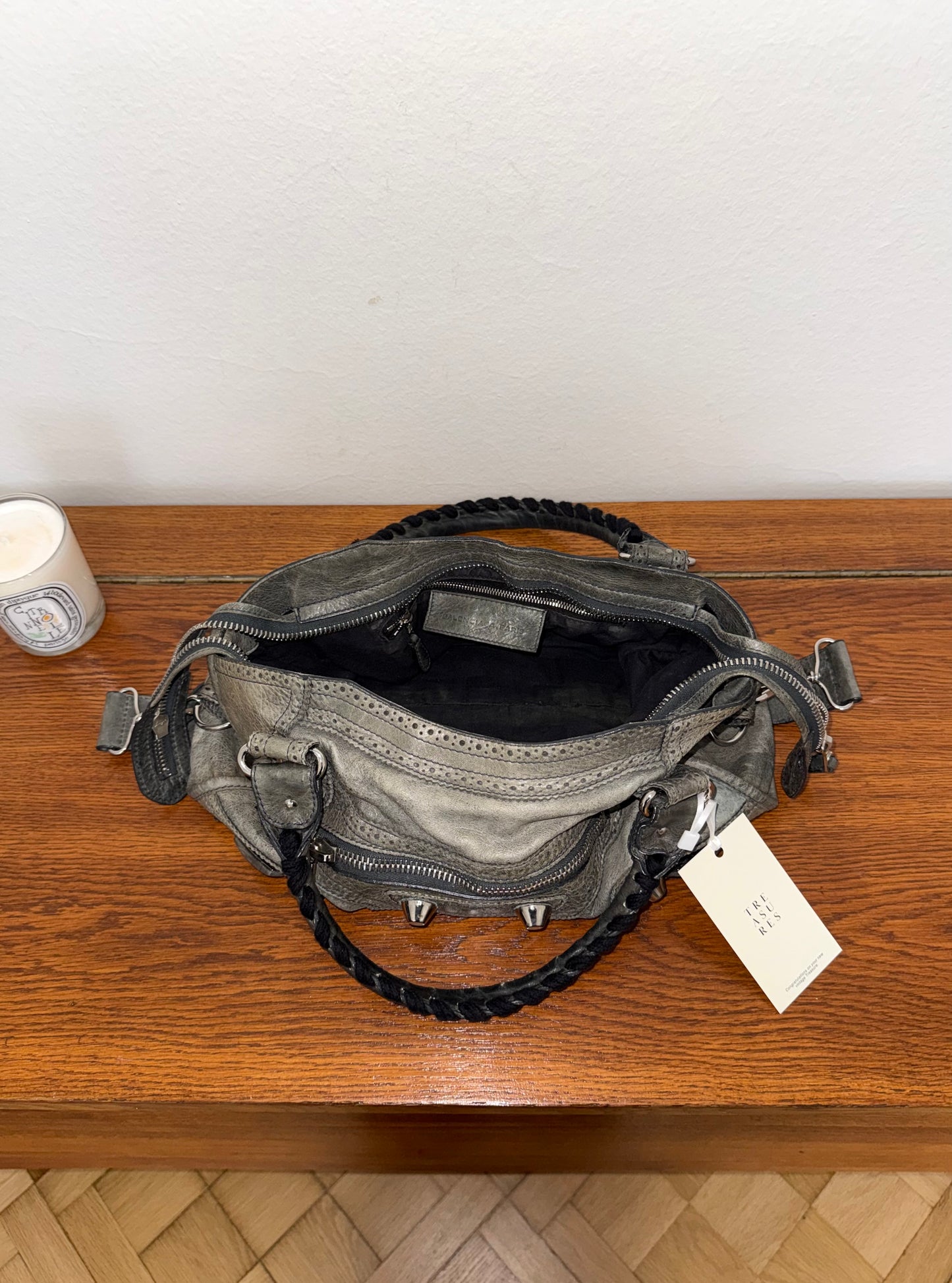 BALENCIAGA CITY BAG GREY-GREEN
