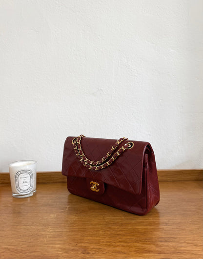 CHANEL CLASSIC DOUBLE FLAP BAG MEDIUM 24K GOLD RED