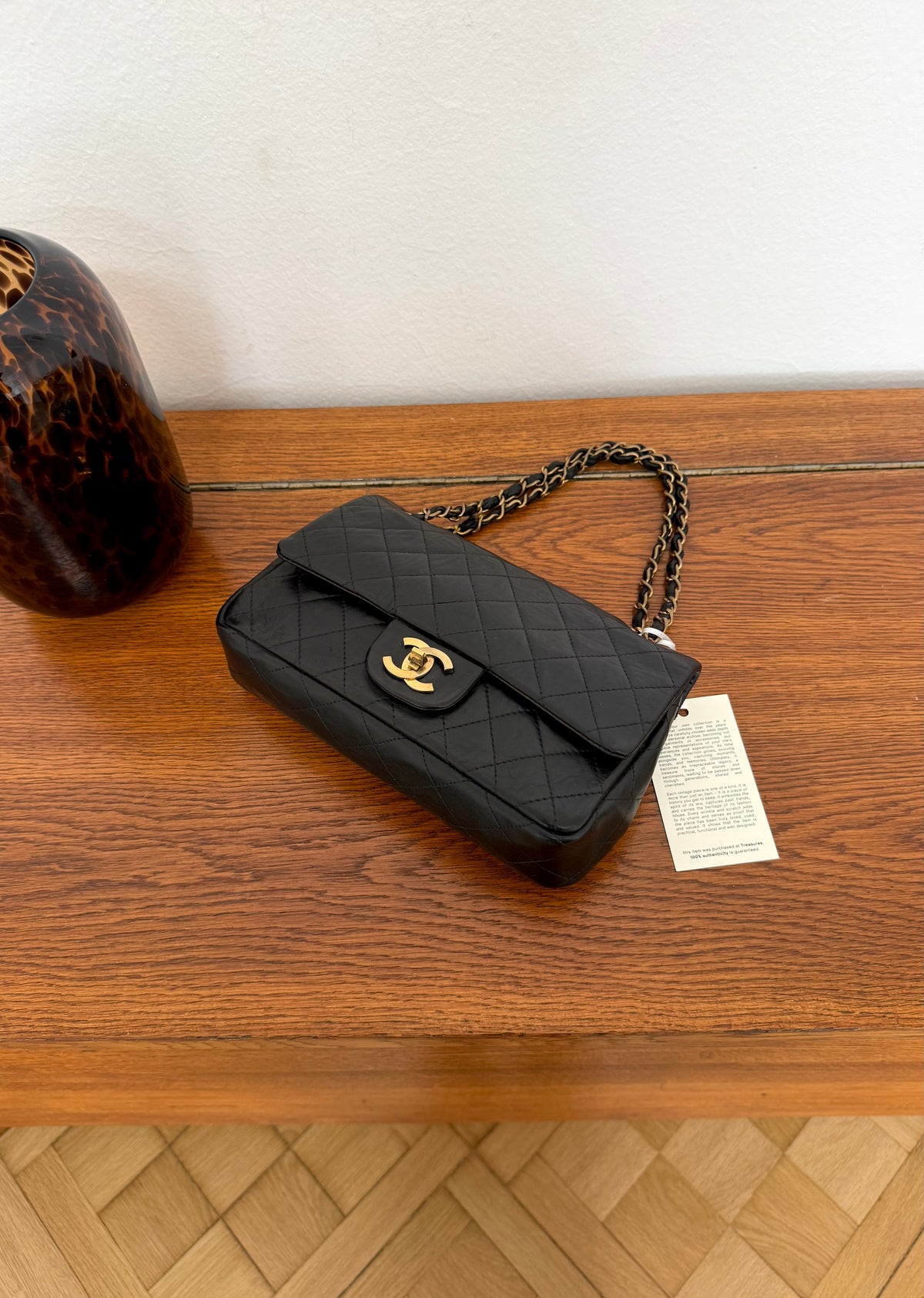Chanel Plaza Double Flap in black lambskin with gold hardware and double chain, photo 13